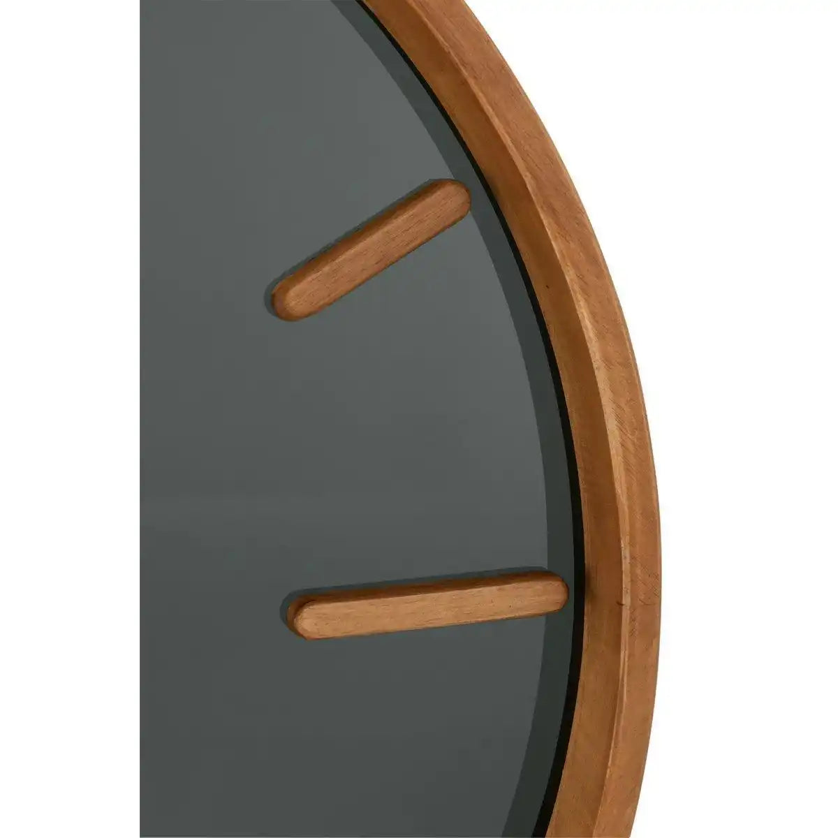 J-Line Runde Uhr – Holz/Glas – braun/schwarz – M – Ø 60 cm - HomeDesign Knaus
