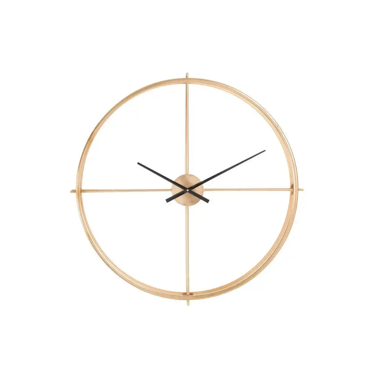 J-Line Runde Uhr – Metall – Gold – S – Ø 80 cm - HomeDesign Knaus
