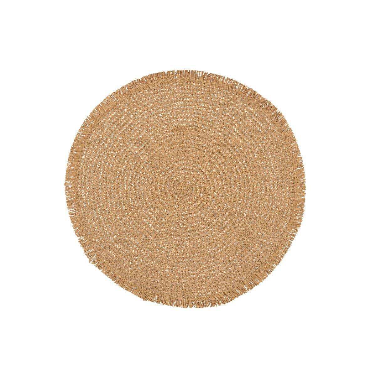 J-Line Rundes Tischset - Papier - Hellbraun - - HomeDesign Knaus