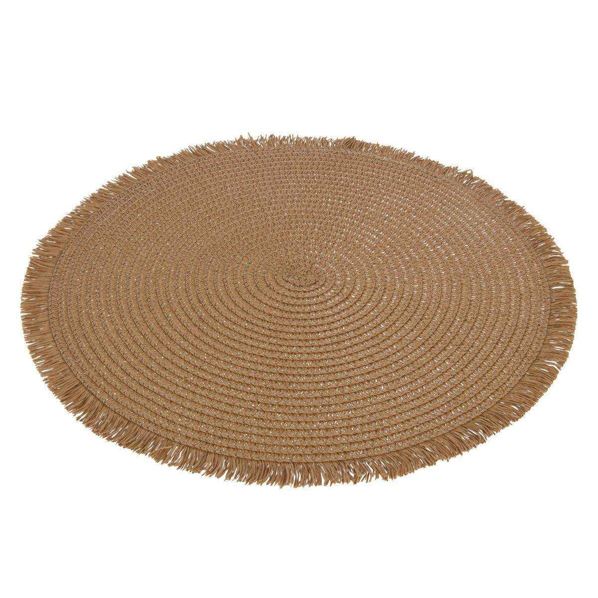 J-Line Rundes Tischset - Papier - Hellbraun - - HomeDesign Knaus