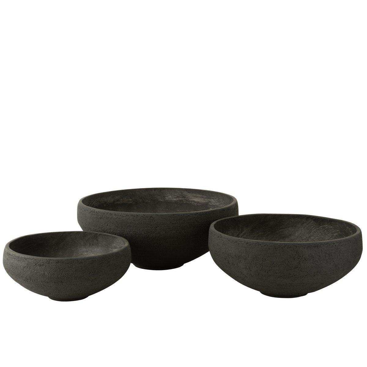 J-Line S/3 Schüssel Fiber Clay Schwarz - HomeDesign Knaus