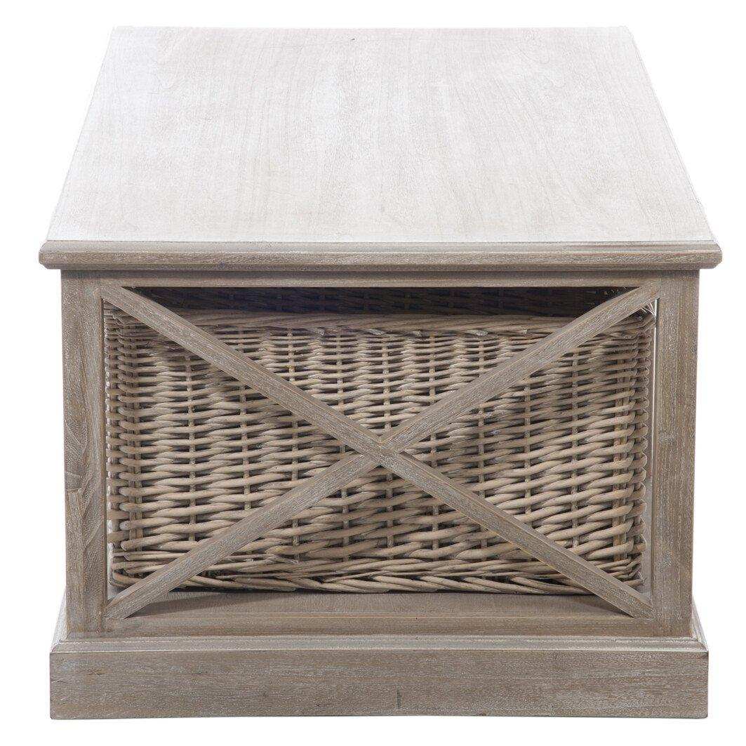 J-Line Salontafel Rechthoek - 2 schuiven en 1 mand - hout - grijs - HomeDesign Knaus
