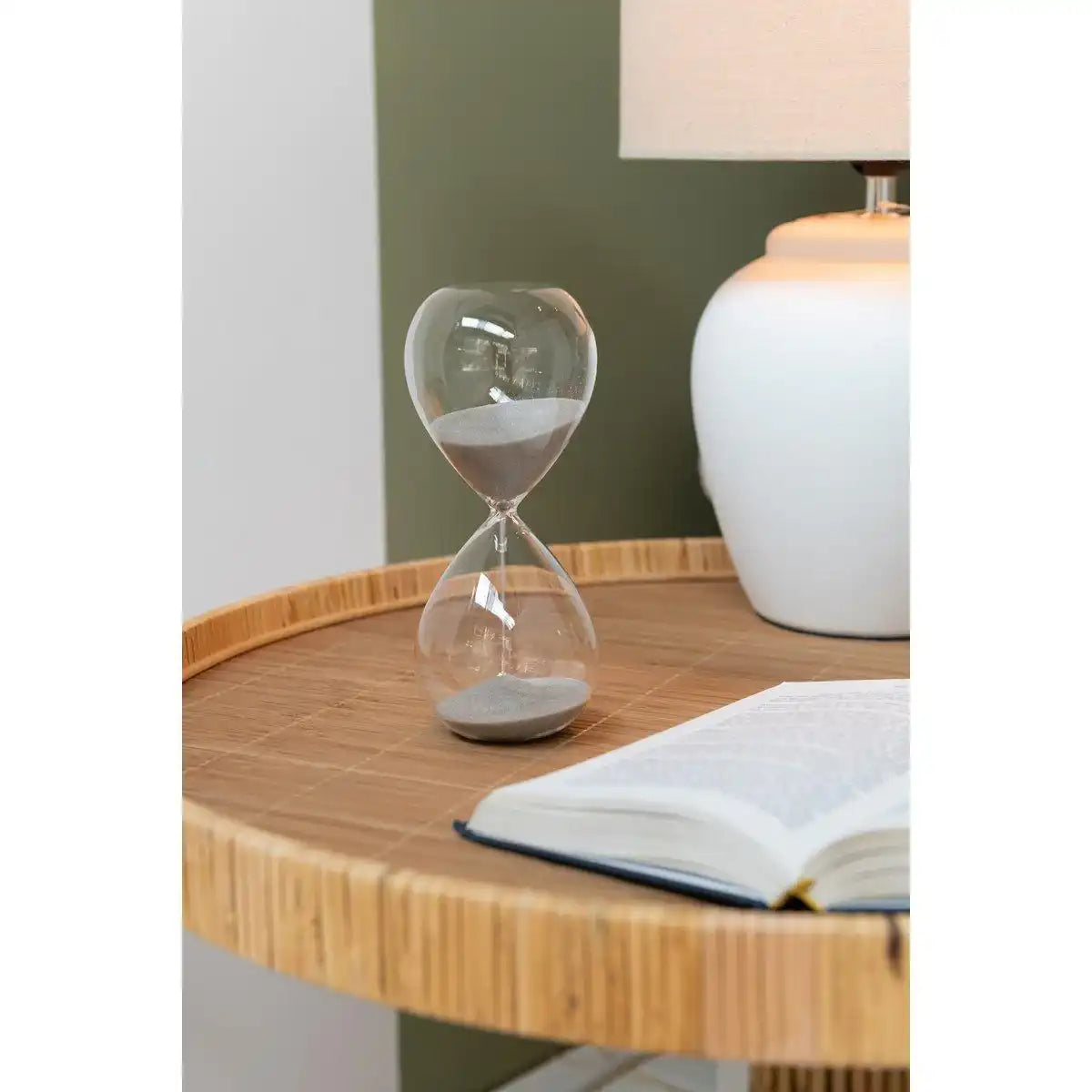 J-Line Sanduhr Deco – Glas/Sand – Grau – klein - HomeDesign Knaus