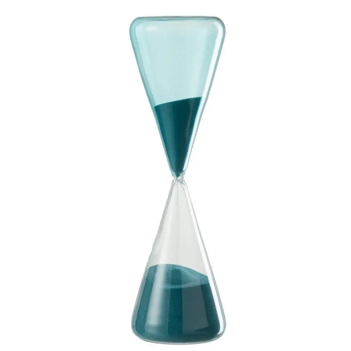 J-Line Sanduhr – Glas – Blau – groß - HomeDesign Knaus