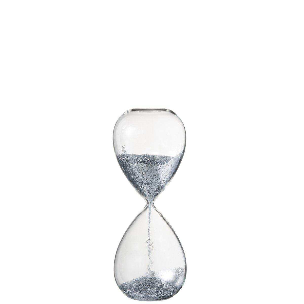 J-Line Sanduhr mit Perlen, Glas, Silber, mittelgroß - HomeDesign Knaus