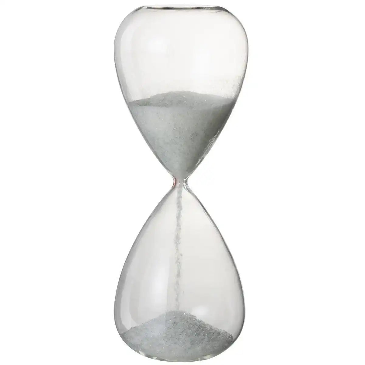 J-Line Sanduhr Pearls – Glas – Weiß – extra groß - HomeDesign Knaus