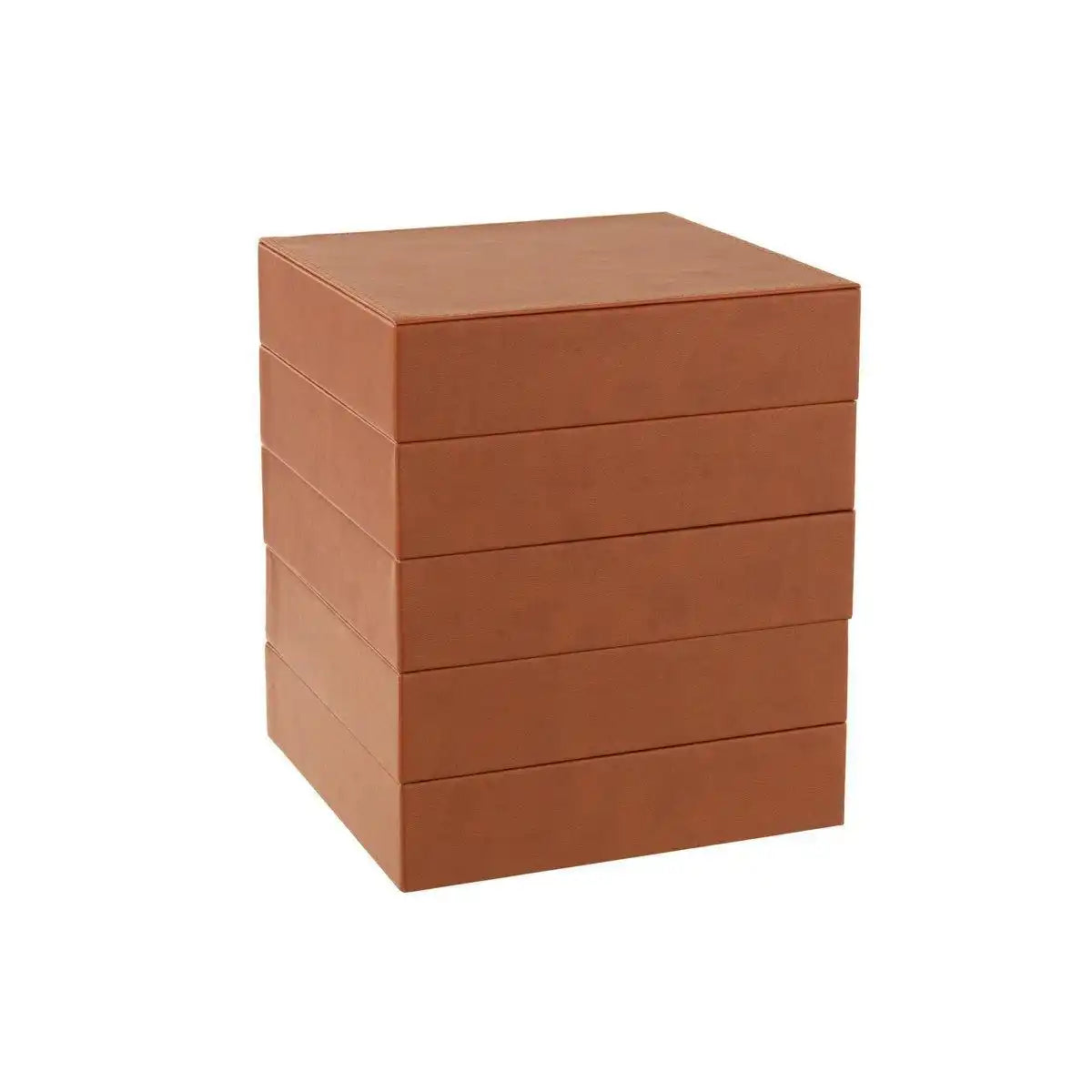 J-Line Schmuckkästchen 4 Stück Kunstleder Cognac - HomeDesign Knaus