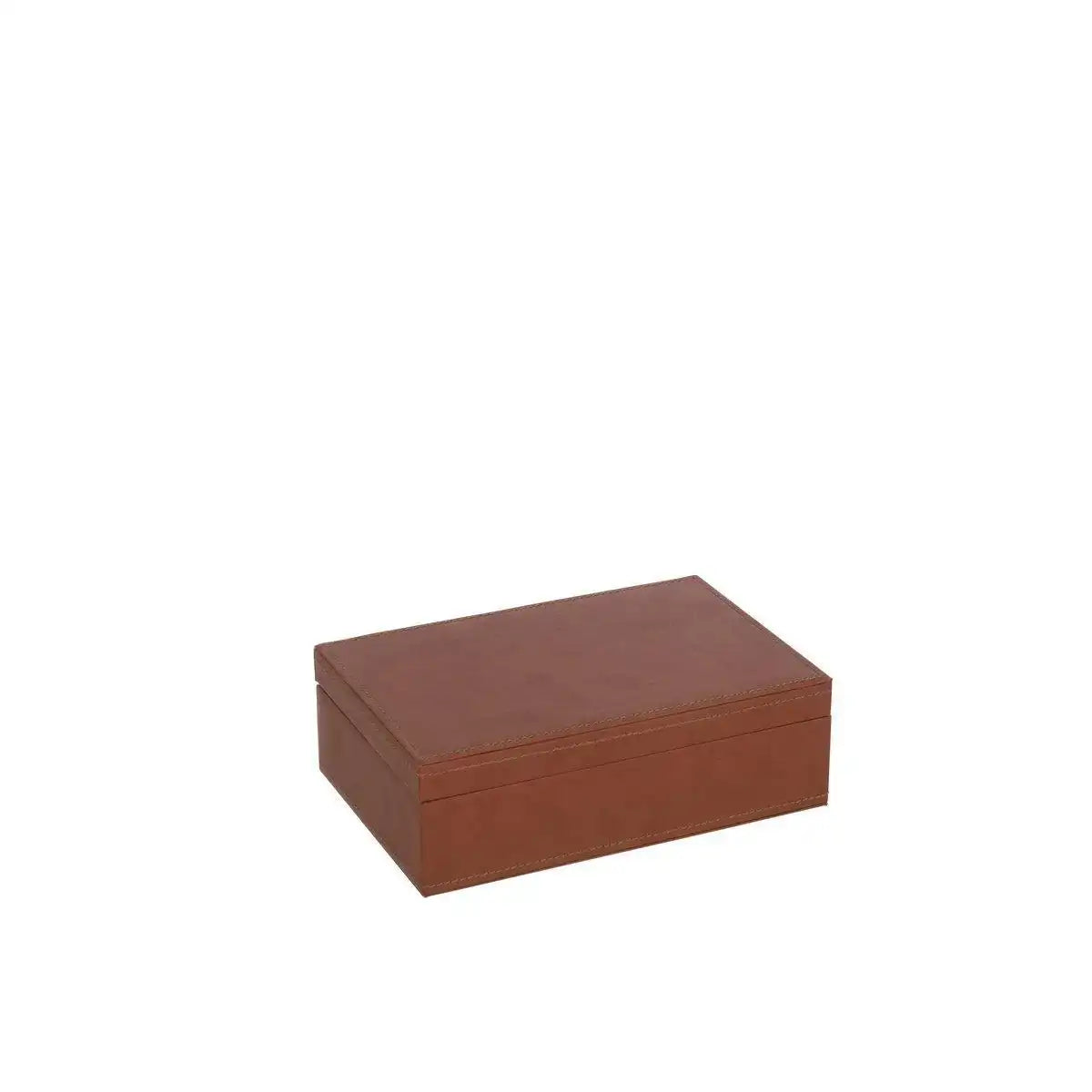 J-Line Schmuckkästchen 5 Fächer + Spiegel Kunstleder Cognac - HomeDesign Knaus