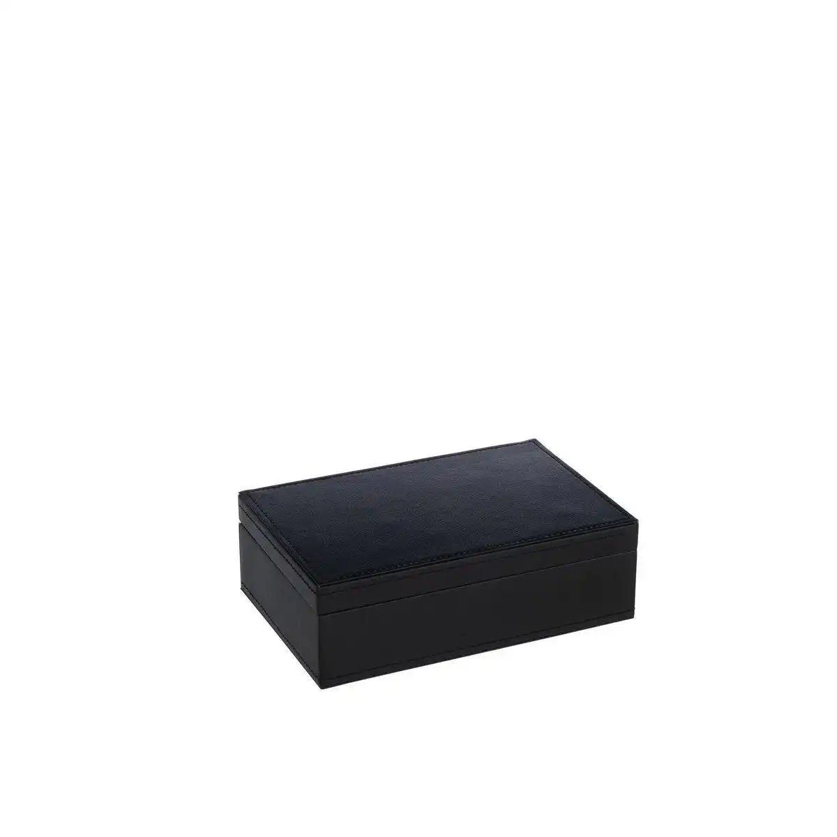 J-Line Schmuckkästchen 5 Fächer + Spiegel Kunstleder Schwarz - HomeDesign Knaus