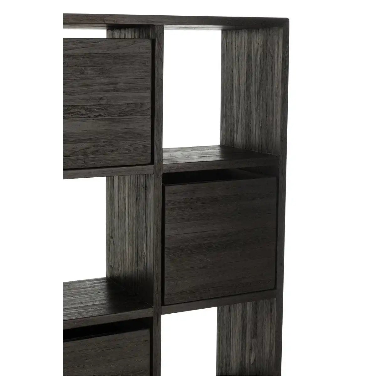 J-Line Schrank mit Schubladen – recyceltes Holz – Schwarz - HomeDesign Knaus