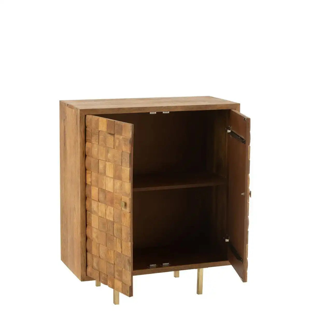J-Line Schrank Nino Metall/Mangoholz Natur/Gold - HomeDesign Knaus