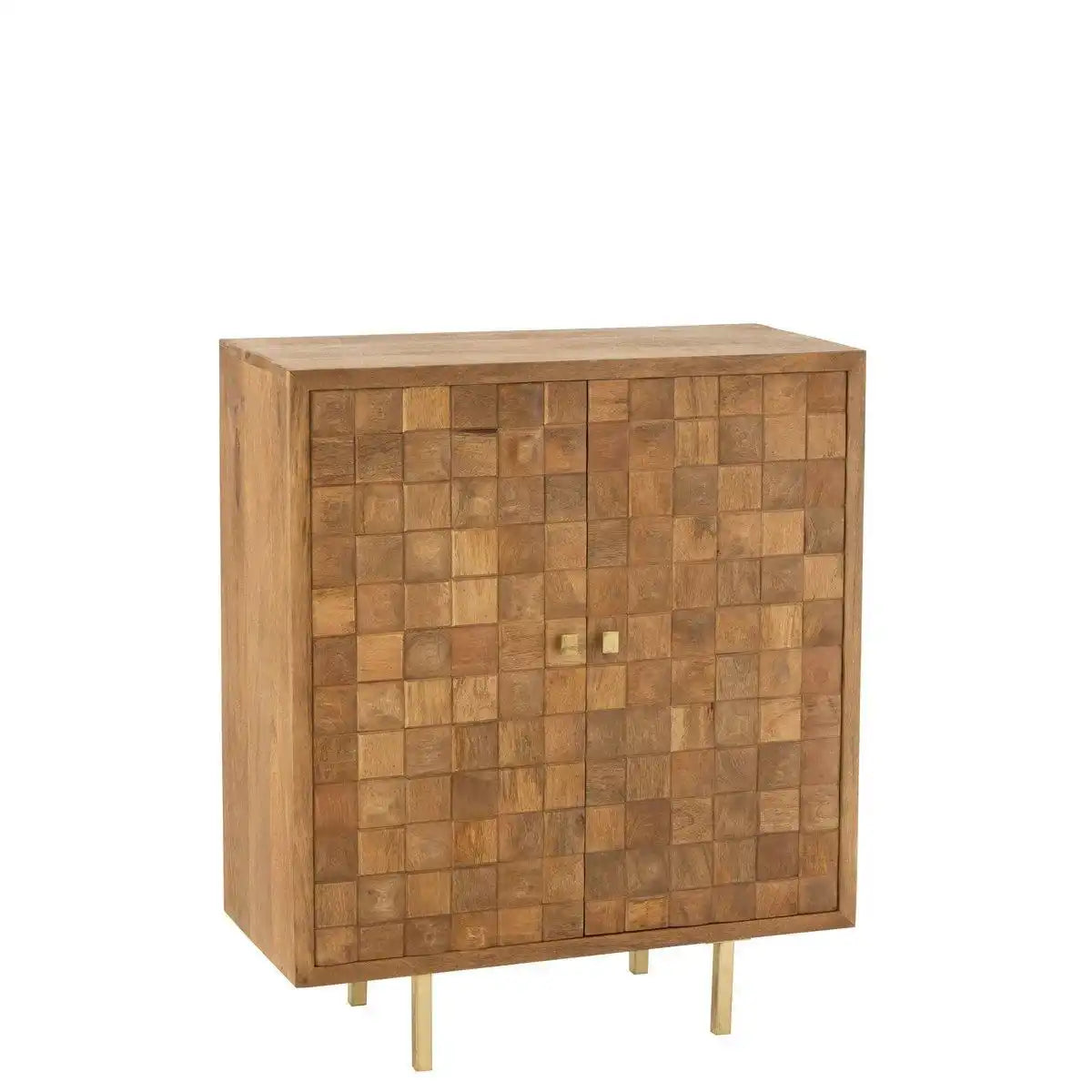 J-Line Schrank Nino Metall/Mangoholz Natur/Gold - HomeDesign Knaus