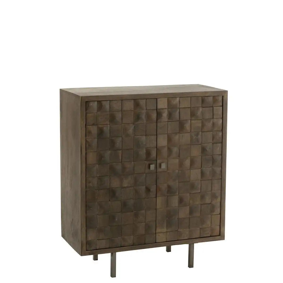 J-Line Schrank Pino Metall/Mangoholz Braun/Grau - HomeDesign Knaus