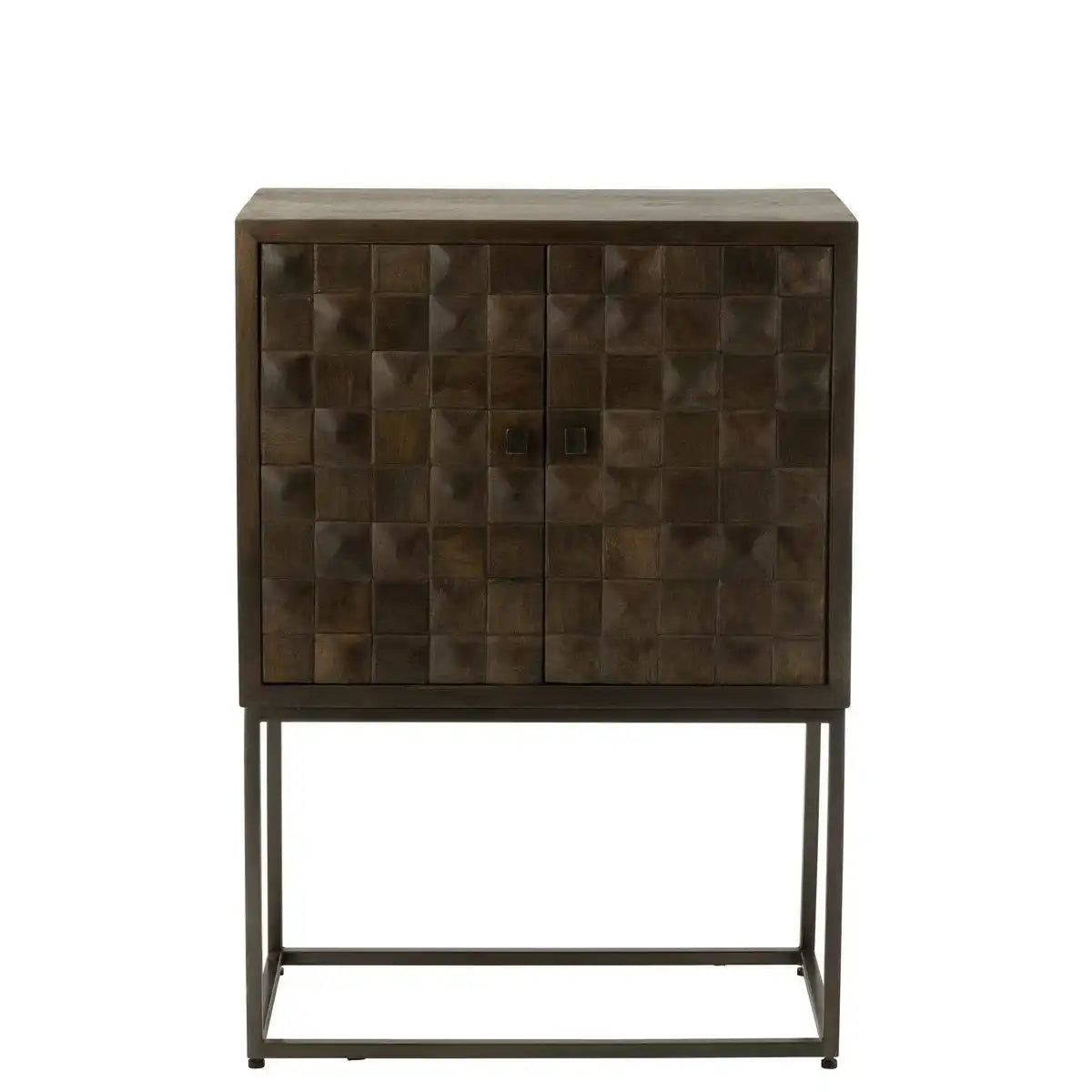 J-Line Schrank Pino Metall/Mangoholz Braun/Grau - HomeDesign Knaus