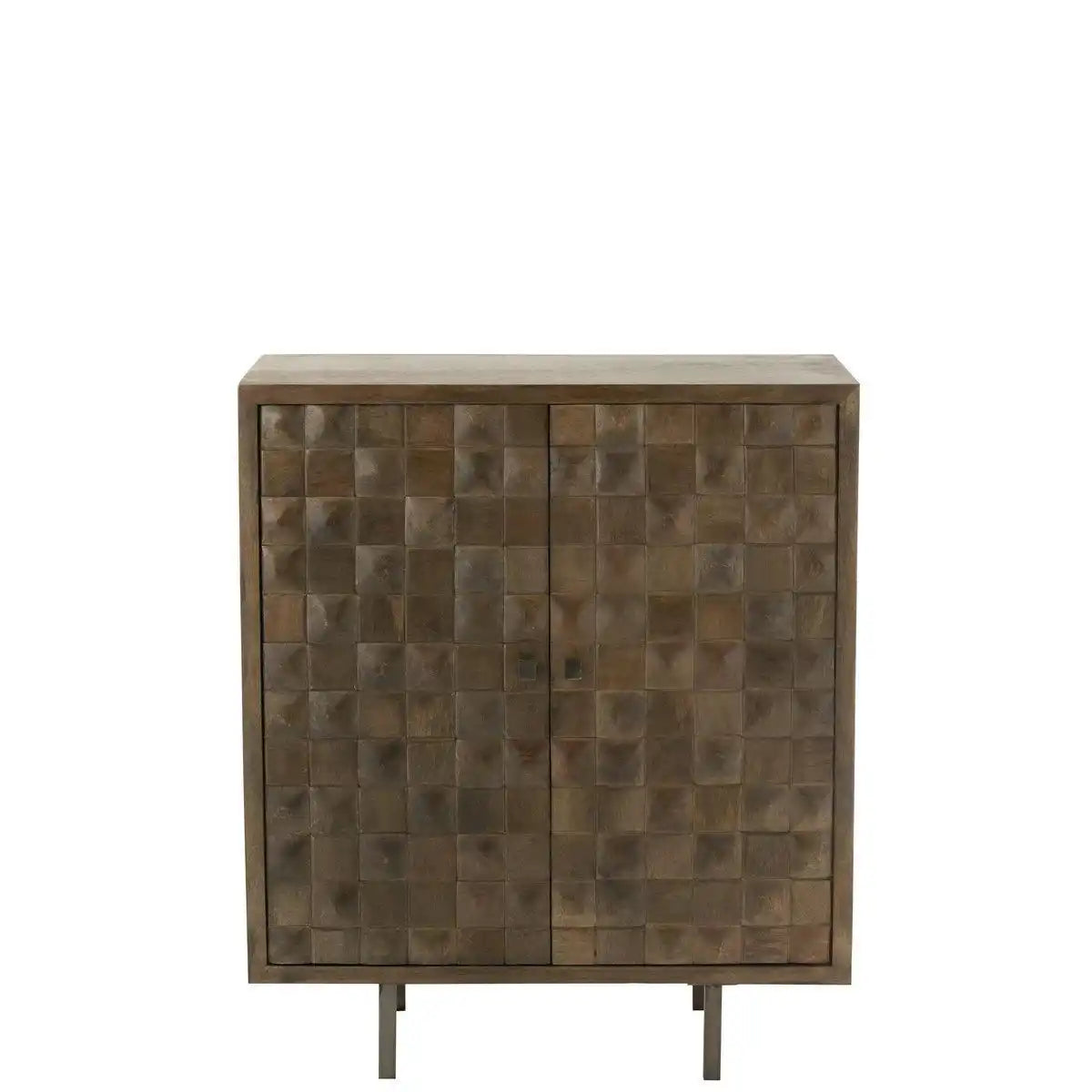 J-Line Schrank Pino Metall/Mangoholz Braun/Grau - HomeDesign Knaus