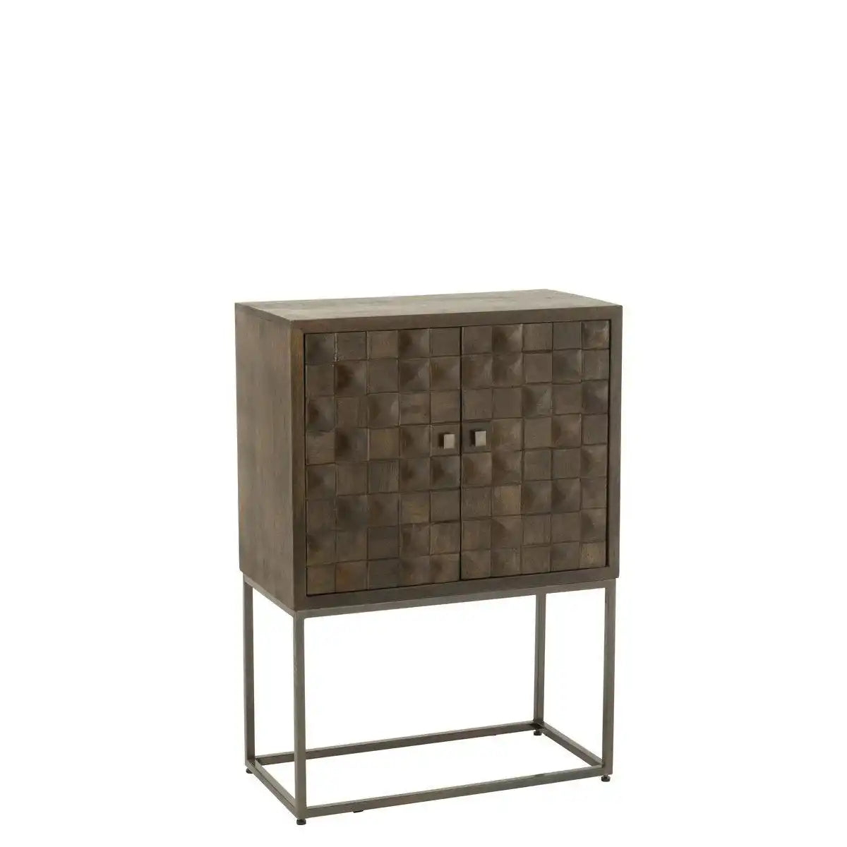J-Line Schrank Pino Metall/Mangoholz Braun/Grau - HomeDesign Knaus