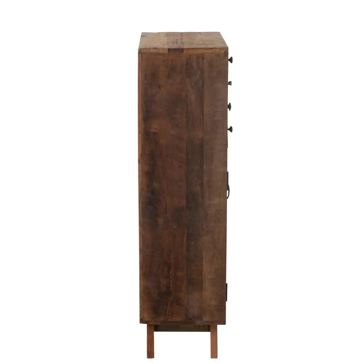 J-Line Schrank Retro recyceltes Holz/Glas Natur - HomeDesign Knaus
