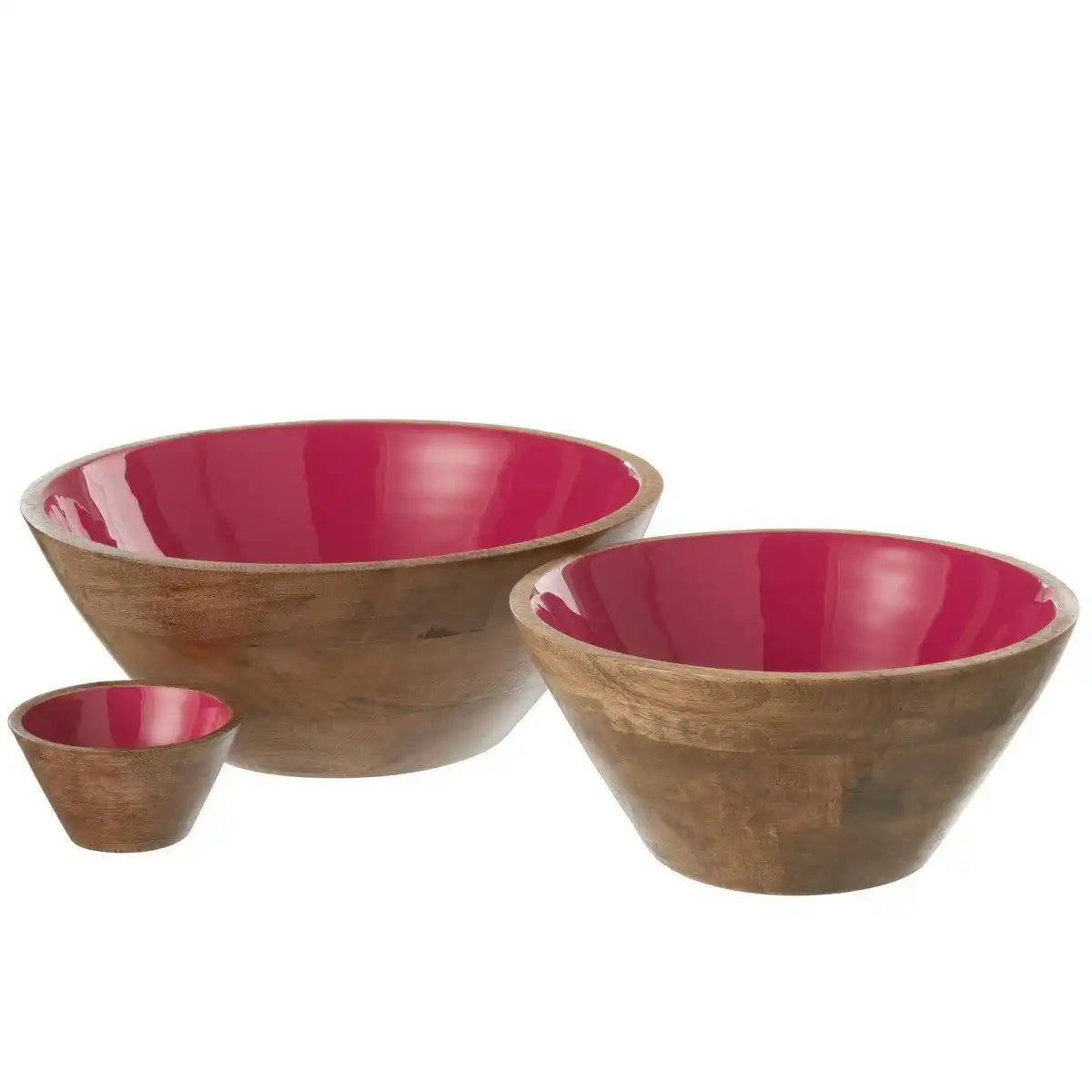 J-Line Schüssel – Holz – Fuchsia – groß - HomeDesign Knaus