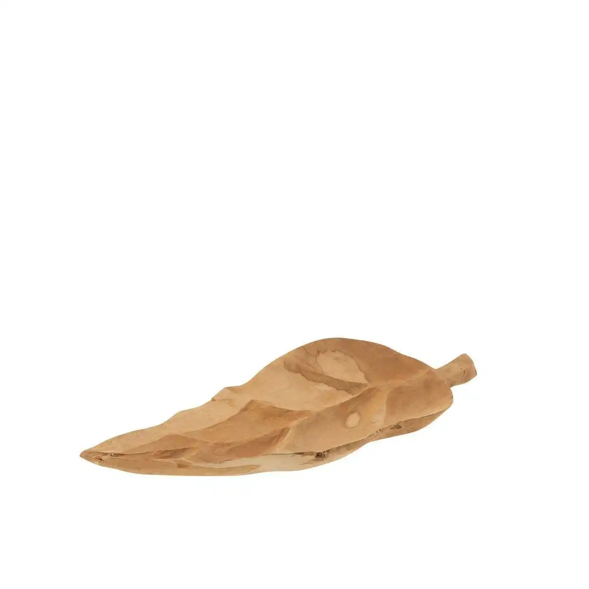 J-Line Schüssel Leaf Teak – Holz – Natur – mittel - HomeDesign Knaus