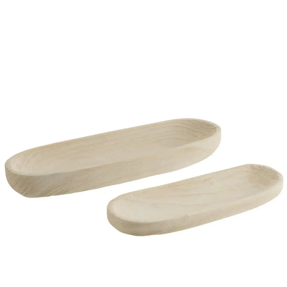 J-Line Schüssel Oblong - Holz - Weiß - - HomeDesign Knaus