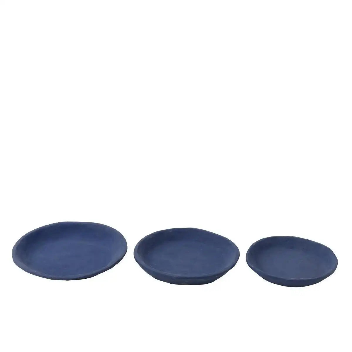 J-Line Schüssel – Pappmaché – Blau – 3er-Set - HomeDesign Knaus