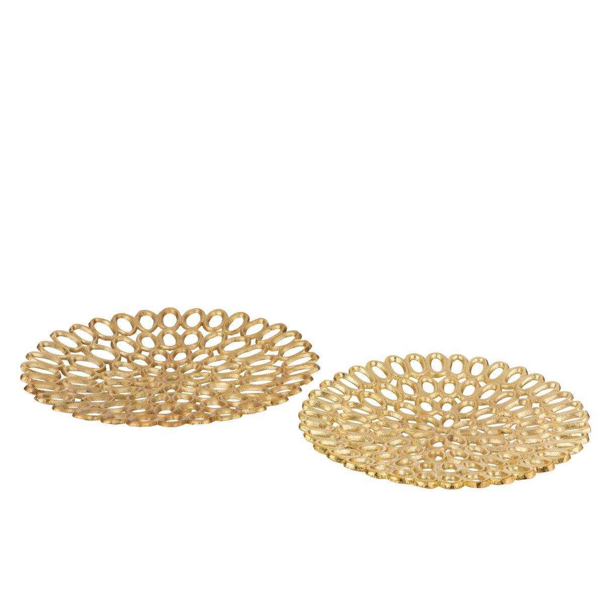 J-Line Schüsseln Runde Ringe - Metall - Gold - 2 Stück - HomeDesign Knaus