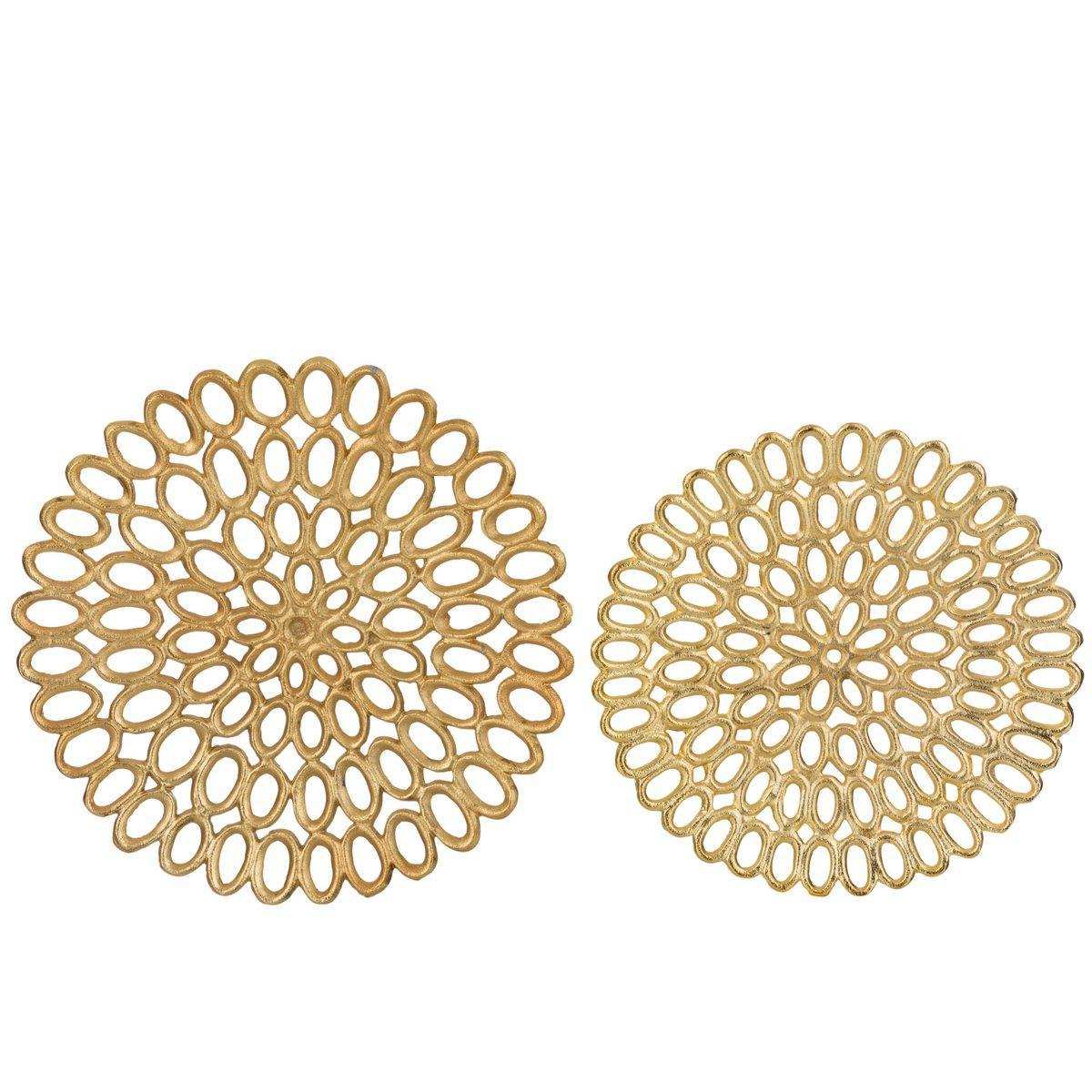 J-Line Schüsseln Runde Ringe - Metall - Gold - 2 Stück - HomeDesign Knaus