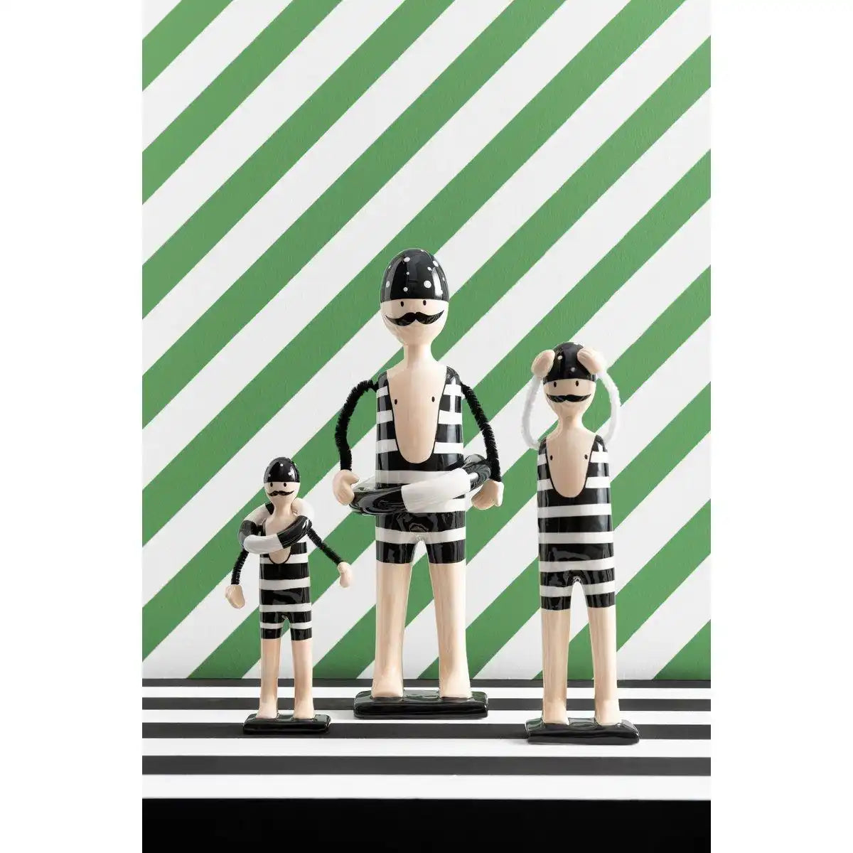 J-Line Schwimmerboje Stripes Dolomite Black/White Medium - HomeDesign Knaus