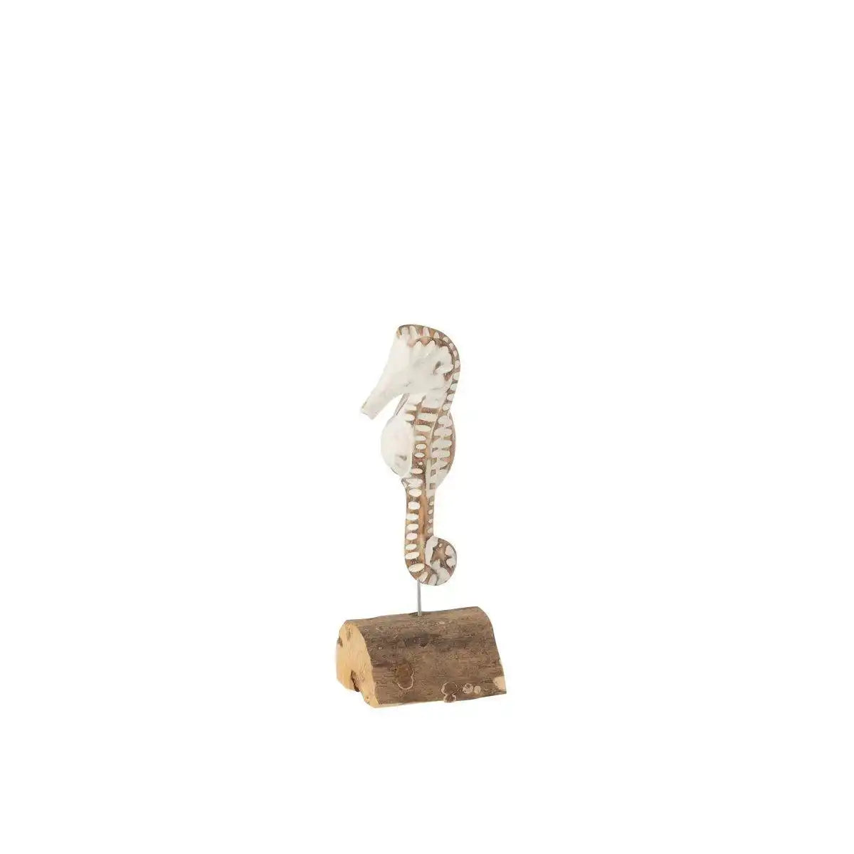 J-Line Seahorse 1 On Foot Albasia Holz Weiß/Natur - HomeDesign Knaus