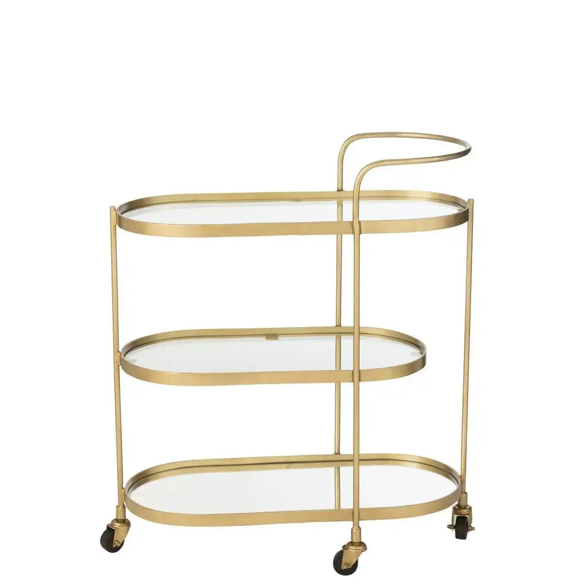 J-Line Servicewagen Ovales Metall/Spiegelgold - HomeDesign Knaus