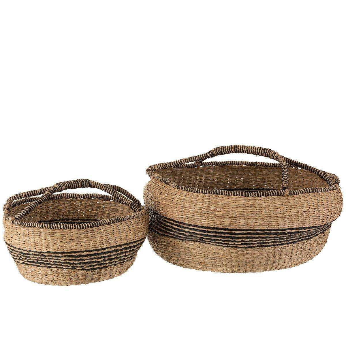 J-Line Set 2 Körbe rund Seegras Natur - HomeDesign Knaus