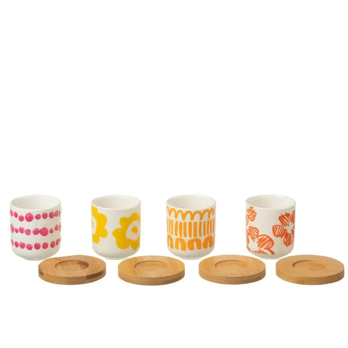 J-Line Set 4 Beutel + Schüssel Bambusbox Keramikmischung - HomeDesign Knaus