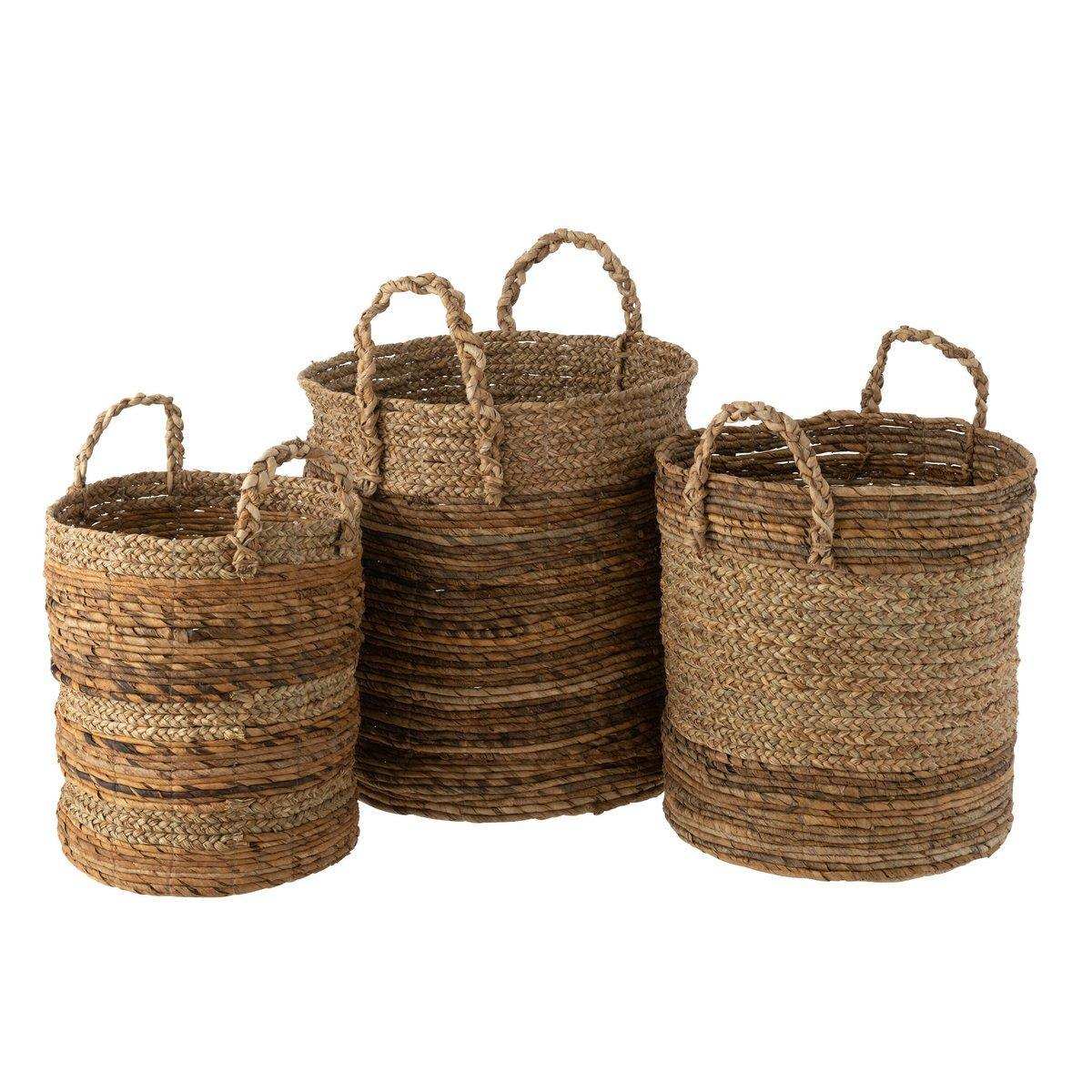 J-Line Set aus drei Körben Lucie Bast Natural - HomeDesign Knaus
