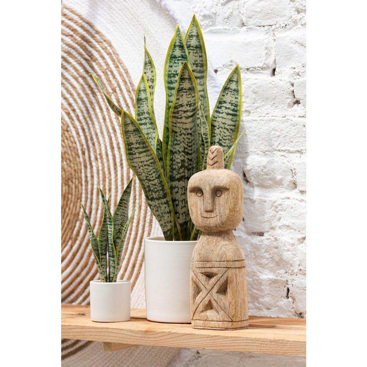 J-Line Set mit 2 afrikanischen geschnitzten Figuren aus Holz, natürlich - HomeDesign Knaus