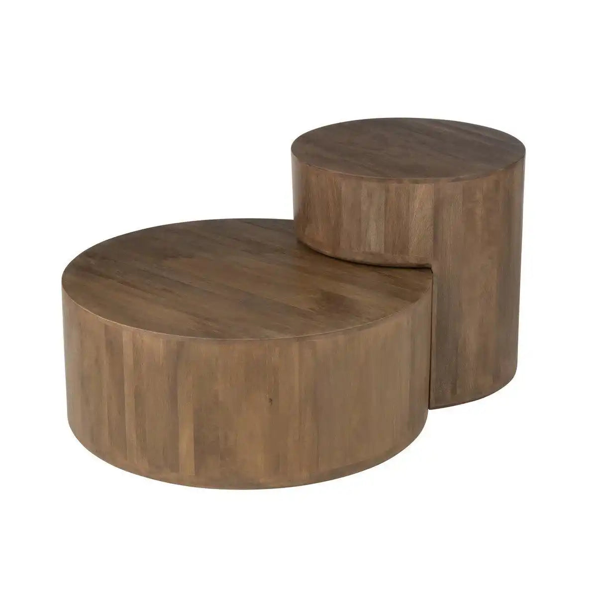 J-Line Set mit 2 Beistelltischen Toge Mangoholz Braun - HomeDesign Knaus