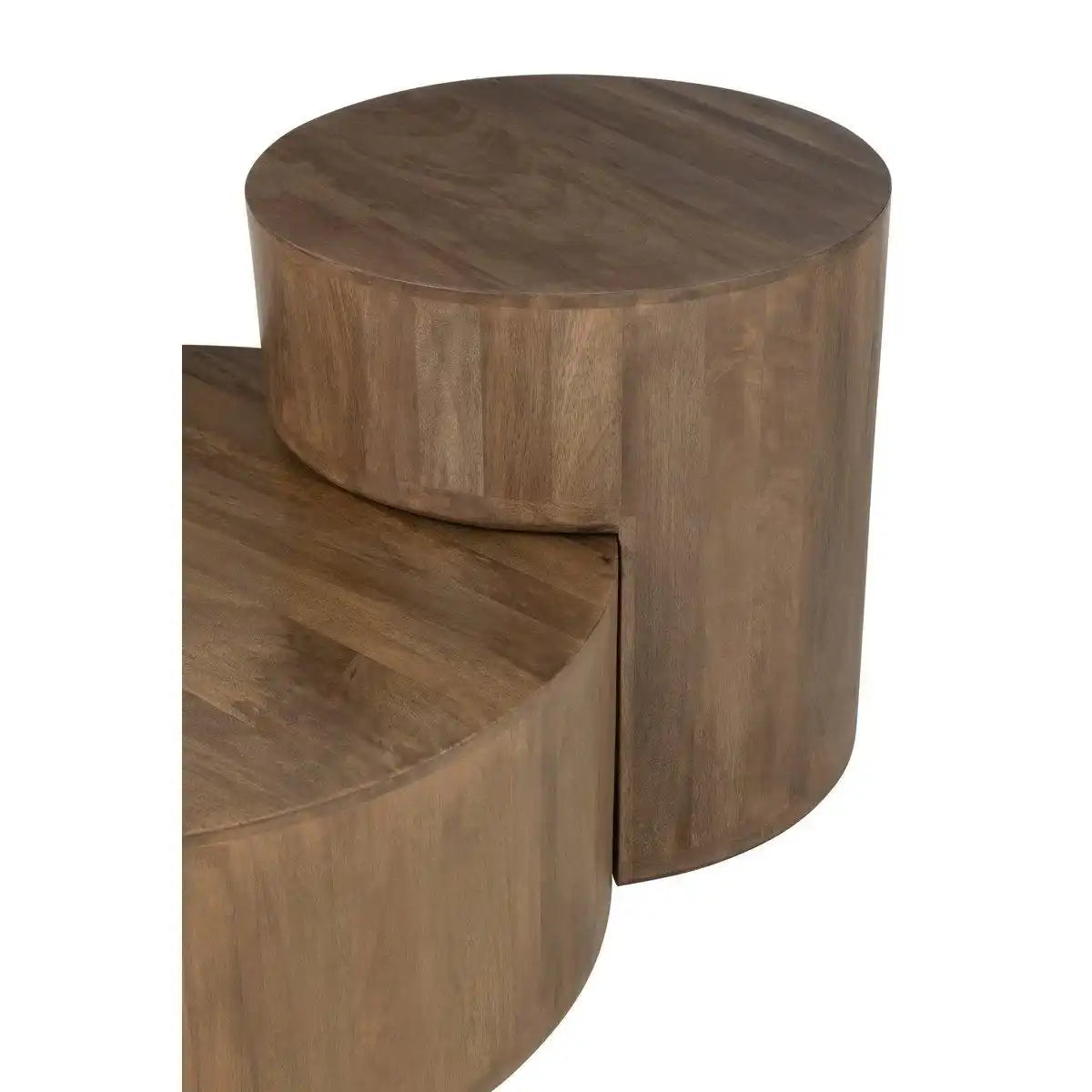 J-Line Set mit 2 Beistelltischen Toge Mangoholz Braun - HomeDesign Knaus