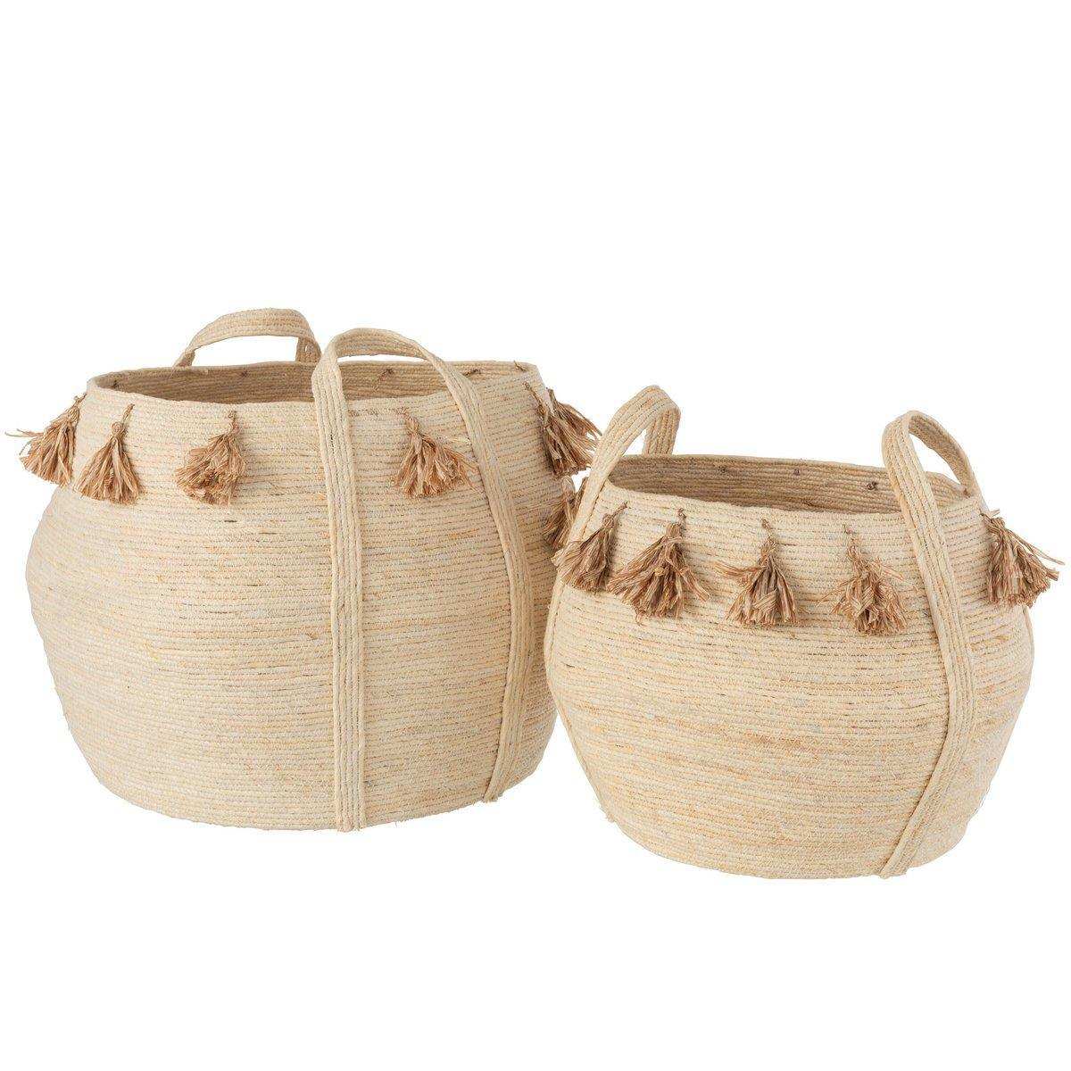 J-Line Set mit 2 Körben Sphere – Natur – Hellbraun - HomeDesign Knaus