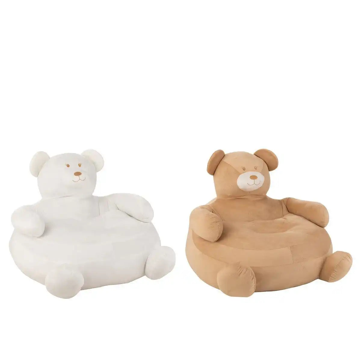J-Line Set mit 2 Sitzen, Bärenplüsch, Weiß/Beige - HomeDesign Knaus