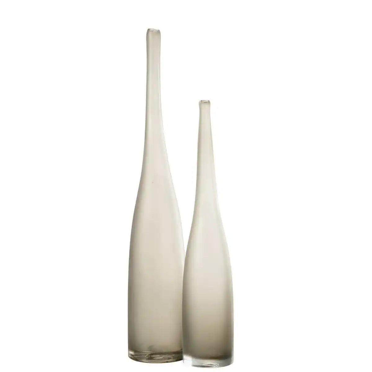 J-Line Set mit 2 Vasen Yara Flute Glass Greige - HomeDesign Knaus