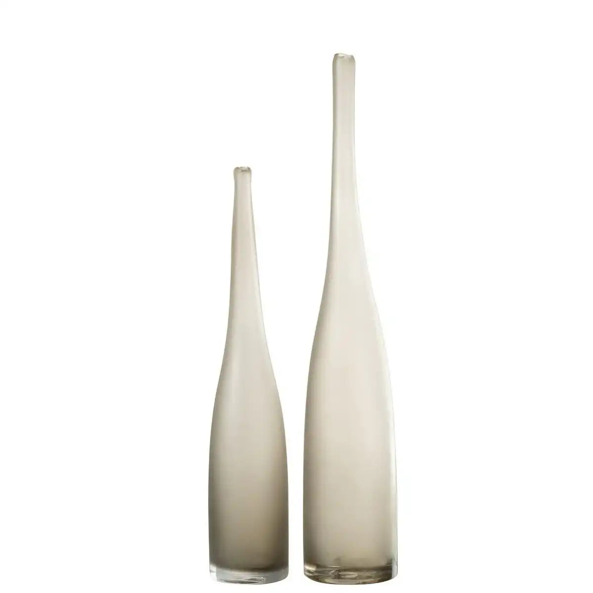 J-Line Set mit 2 Vasen Yara Flute Glass Greige - HomeDesign Knaus