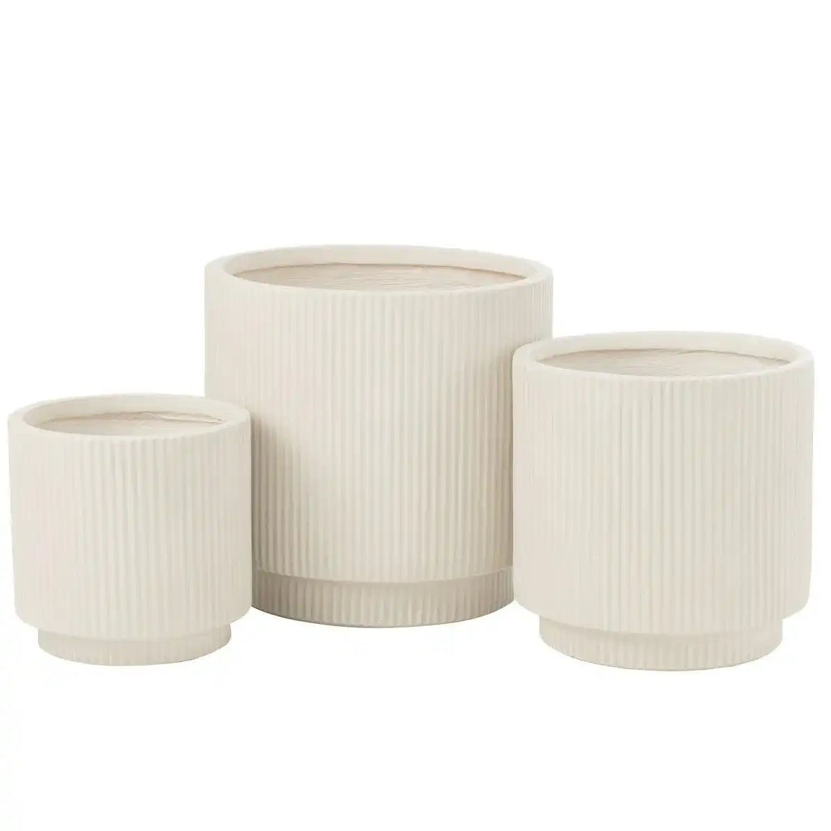 J-Line Set mit 3 Blumentöpfen Misty Clay White - HomeDesign Knaus