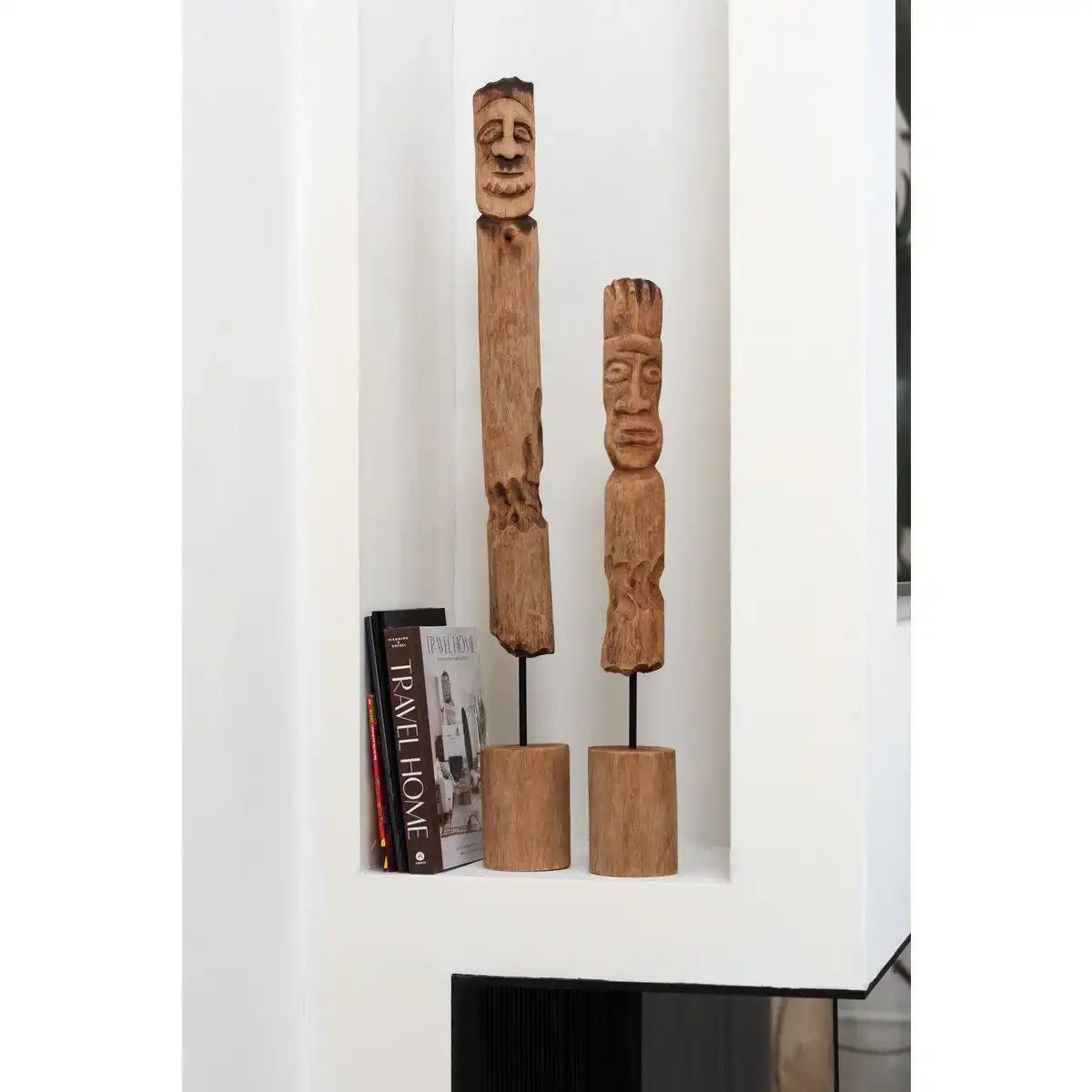 J-Line Set mit 3 Figuren auf Fuß, Totem, Holz, Natur - HomeDesign Knaus