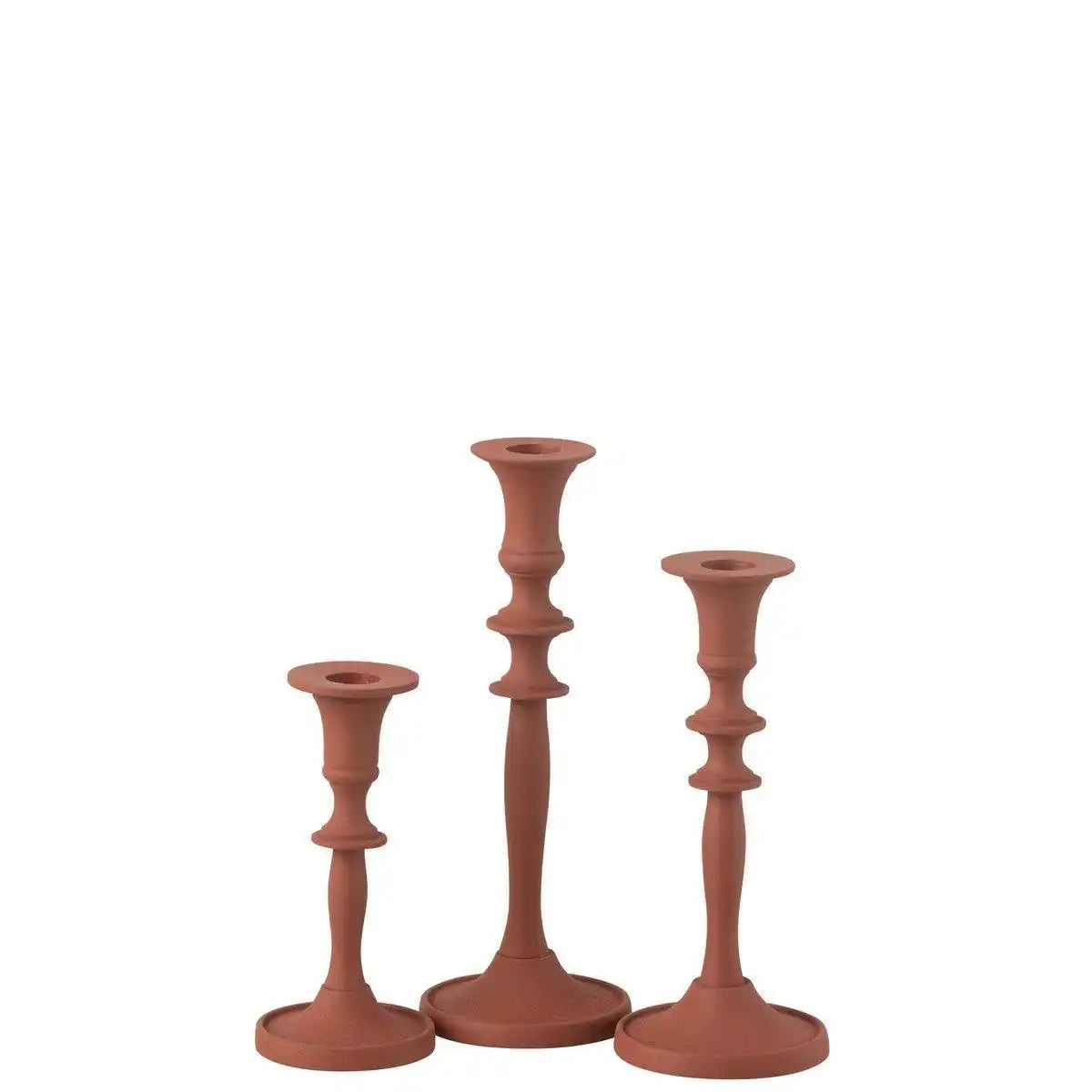 J-Line Set mit 3 Kerzenhaltern, klassisches Aluminium, Rost - HomeDesign Knaus