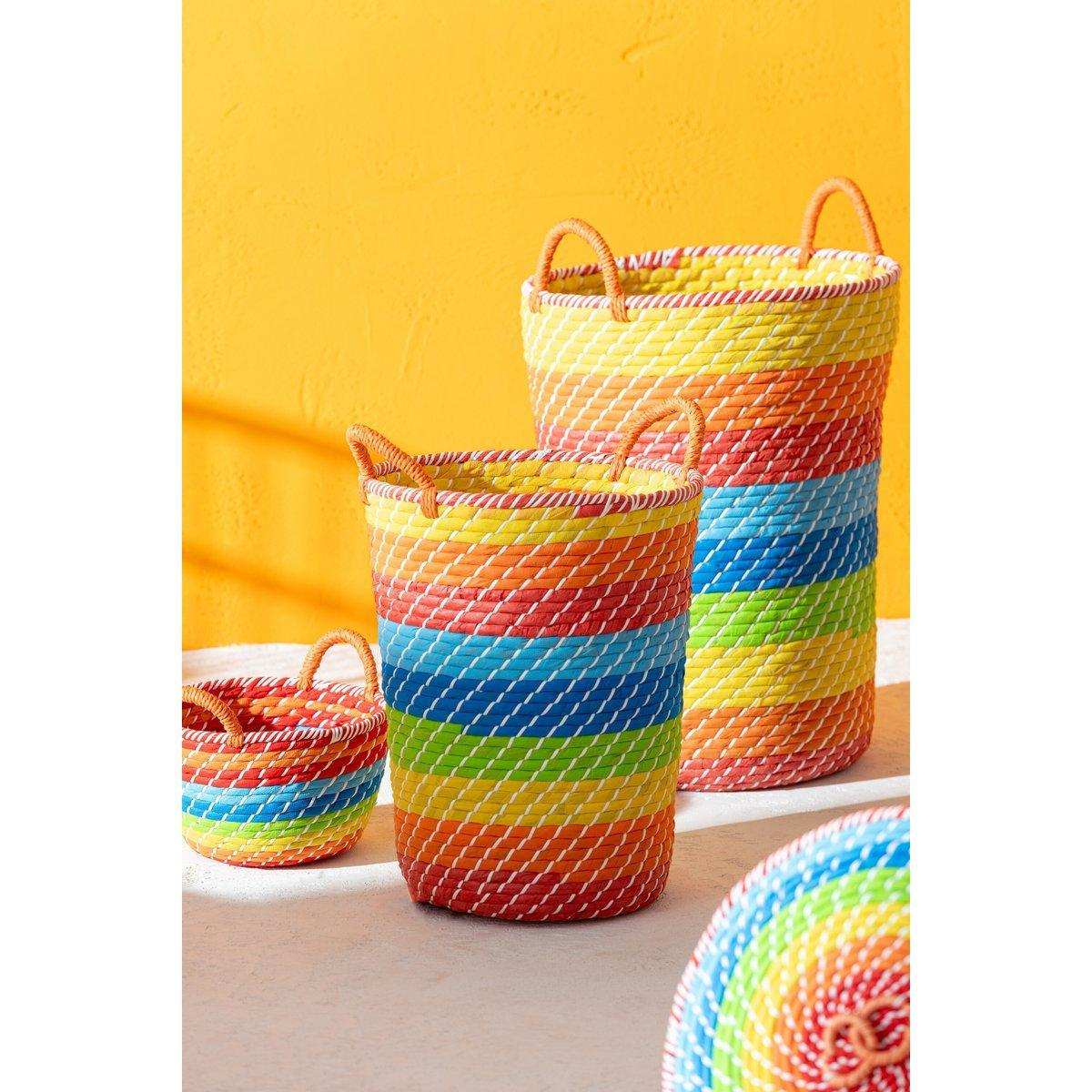 J-Line Set mit 3 Korb-Regenbogenstreifen + Griffen, Seegras-Mischung - HomeDesign Knaus