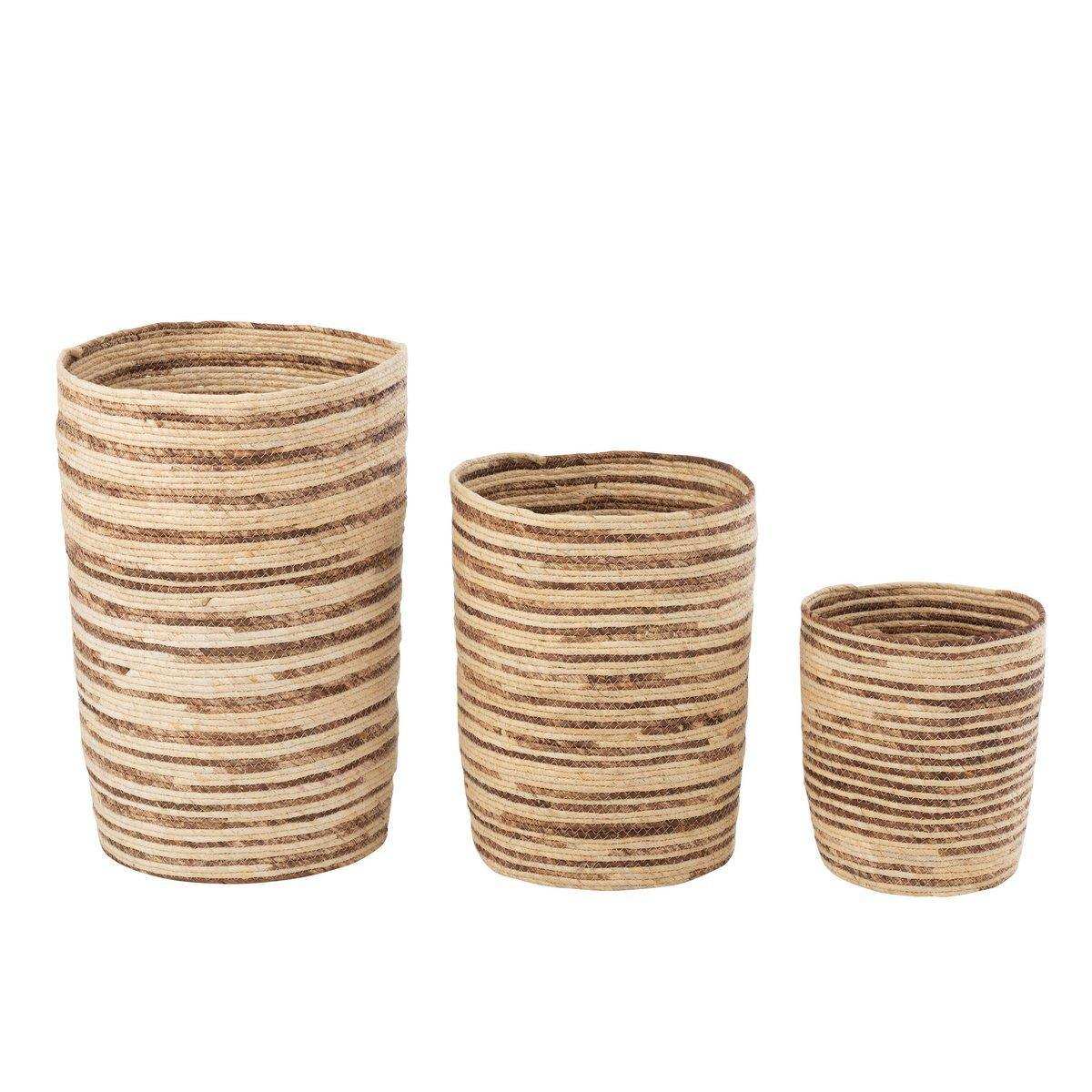 J-Line Set mit 3 Maiskörben Beige/Braun - HomeDesign Knaus