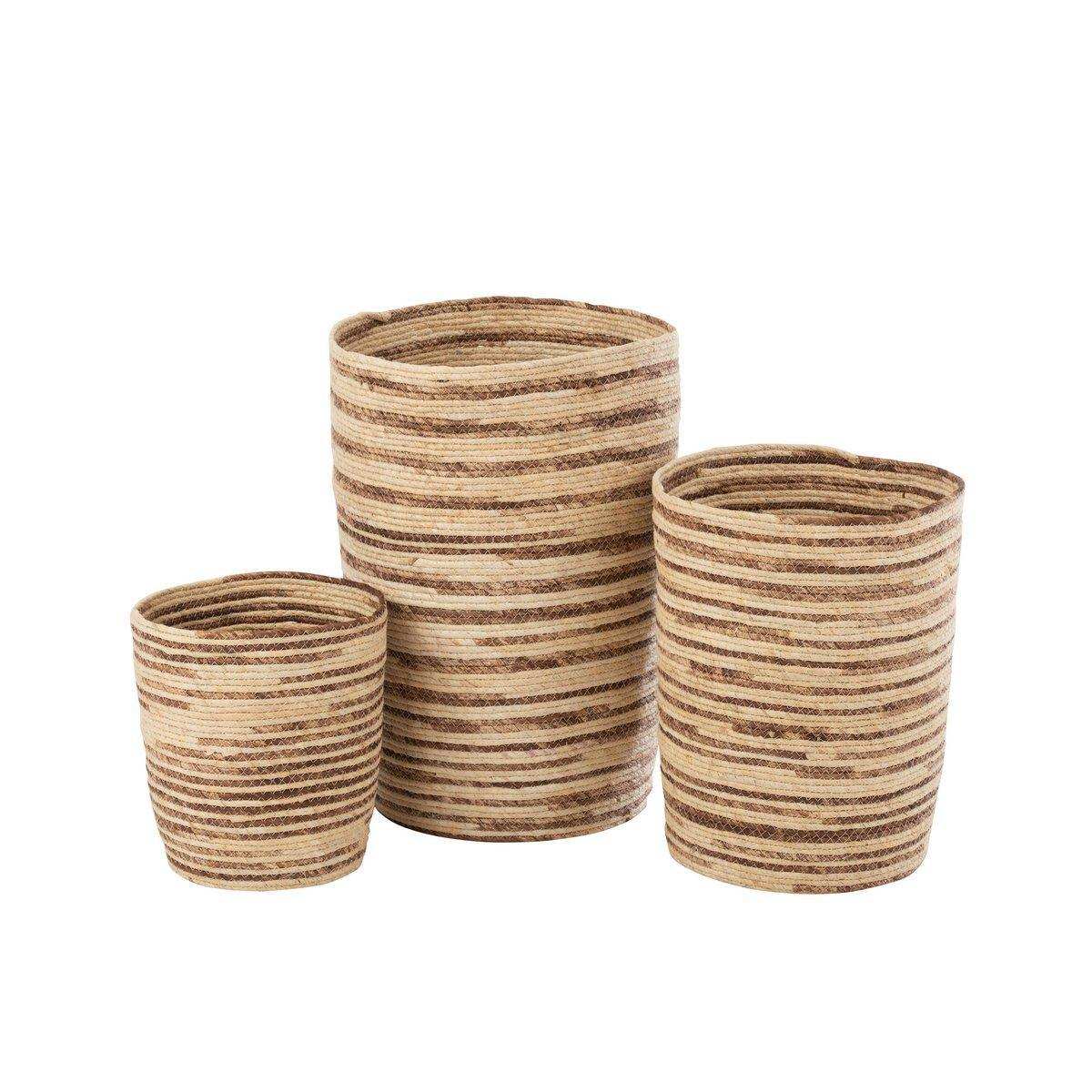 J-Line Set mit 3 Maiskörben Beige/Braun - HomeDesign Knaus