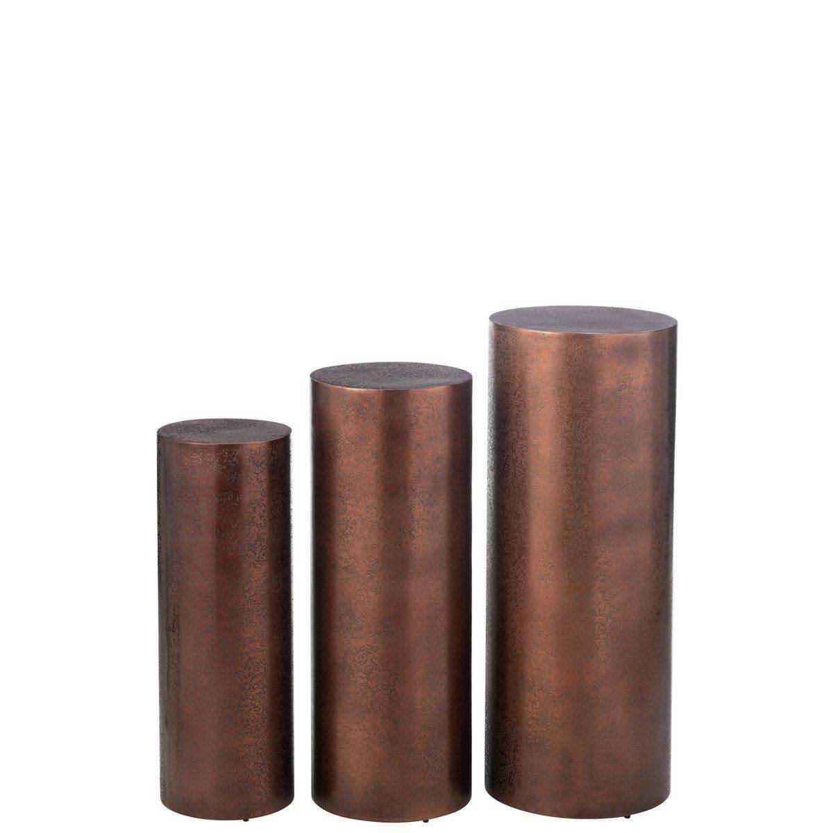 J-Line Set mit 3 runden Säulen aus Metall in Bronze - HomeDesign Knaus