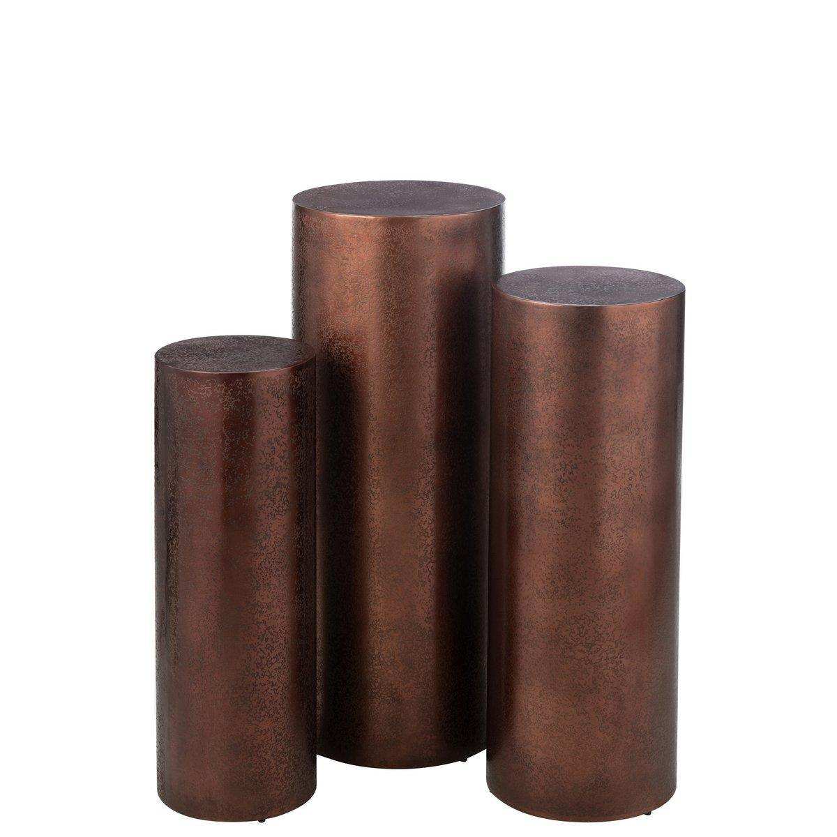 J-Line Set mit 3 runden Säulen aus Metall in Bronze - HomeDesign Knaus