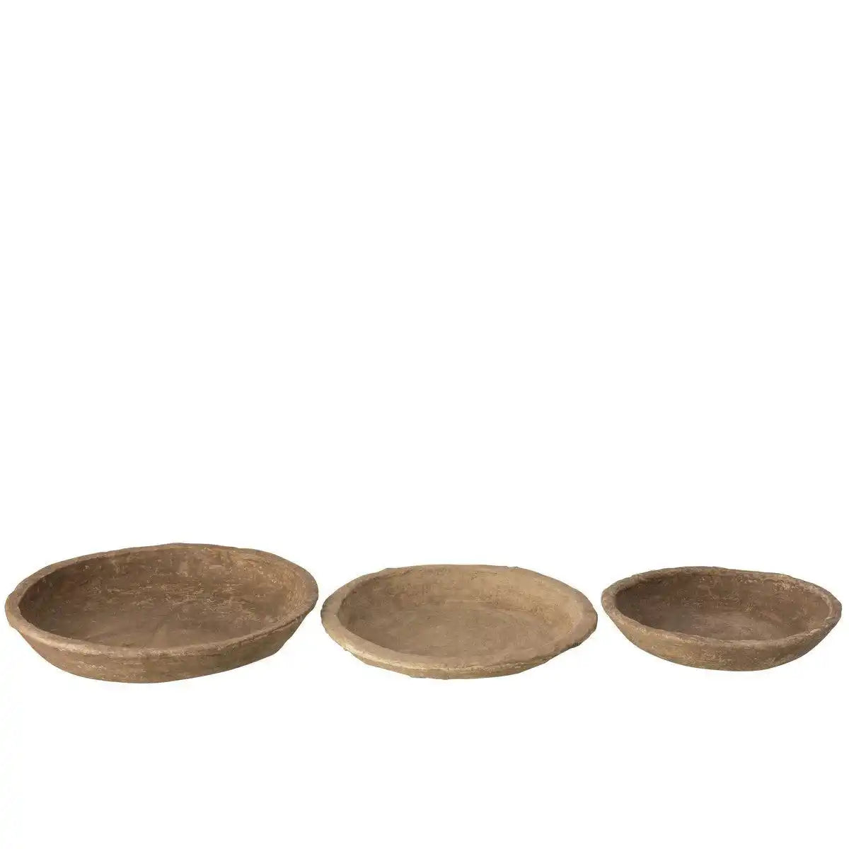 J-Line Set mit 3 Schüsseln Chad Paper Mache Brown - HomeDesign Knaus