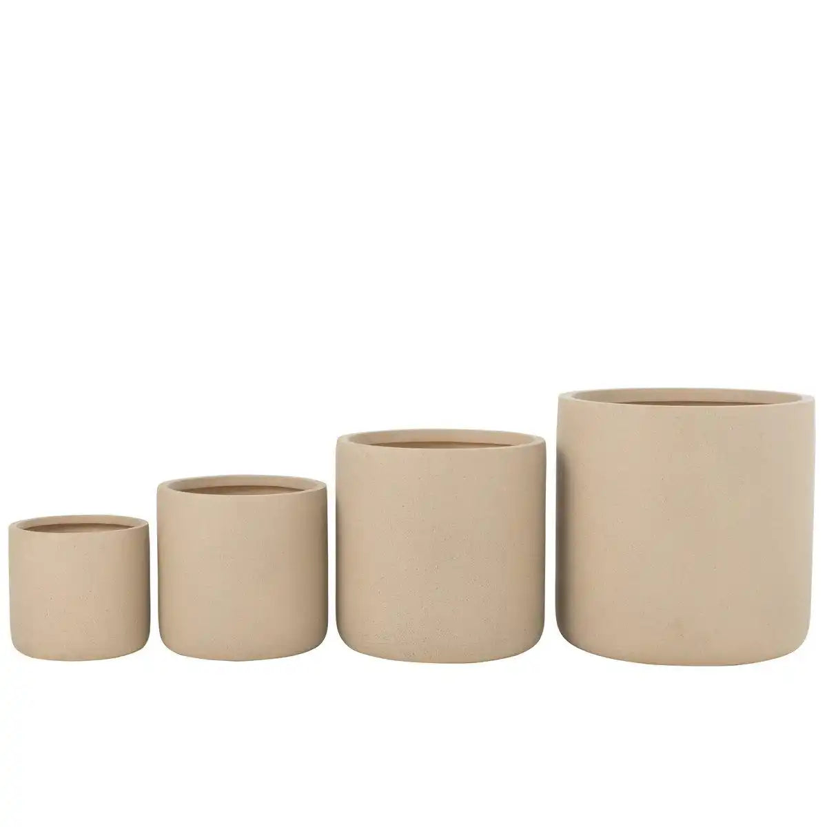 J-Line Set mit 4 Blumentöpfen Dune Clay Elfenbein - HomeDesign Knaus